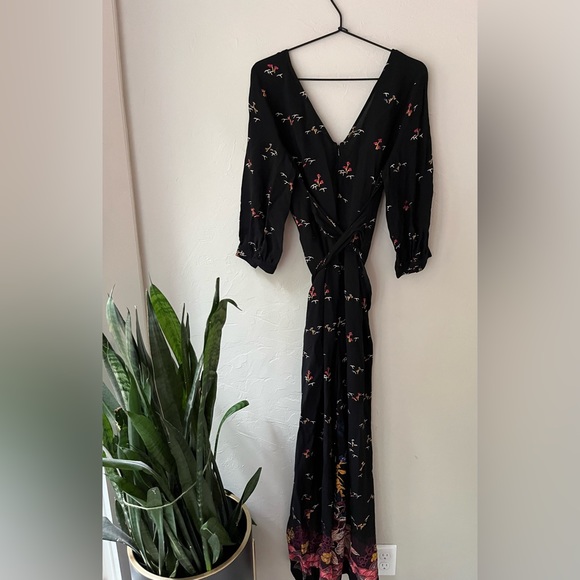 ANTHROPOLOGIE FEATHERBONE NARA BLACK FLORAL JUMPSUIT 8 - Picture 5 of 8